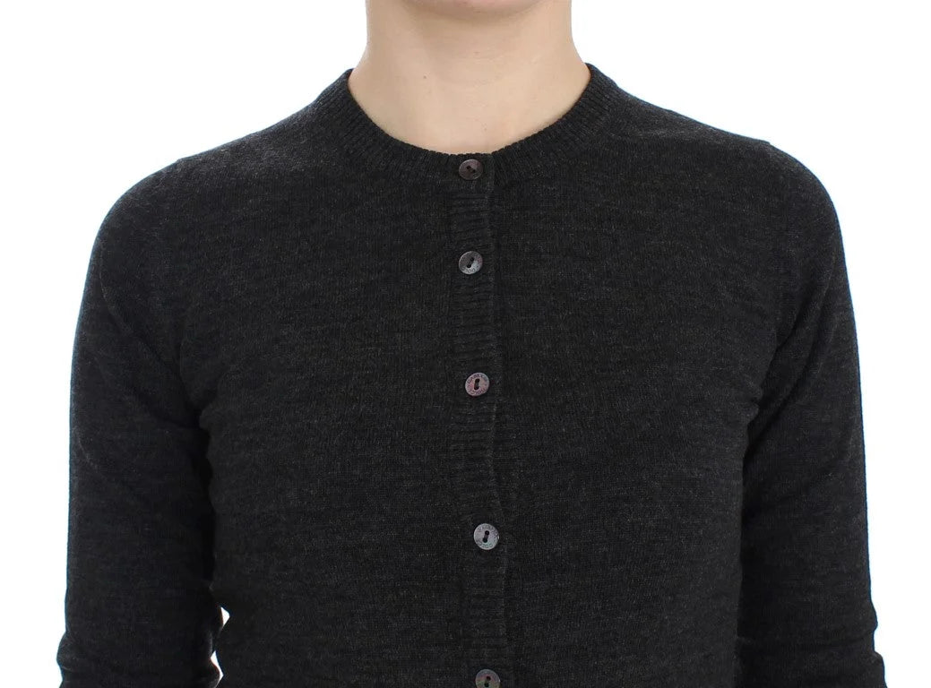 Dolce & Gabbana Gray Wool Button Cardigan Sweater - Cardigans