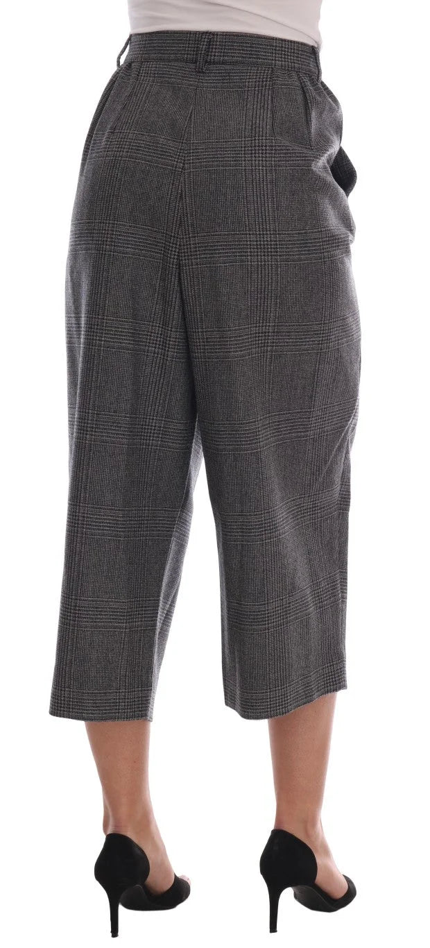 Dolce & Gabbana Gray Wool Capri Pants - IT46|XL - Trousers