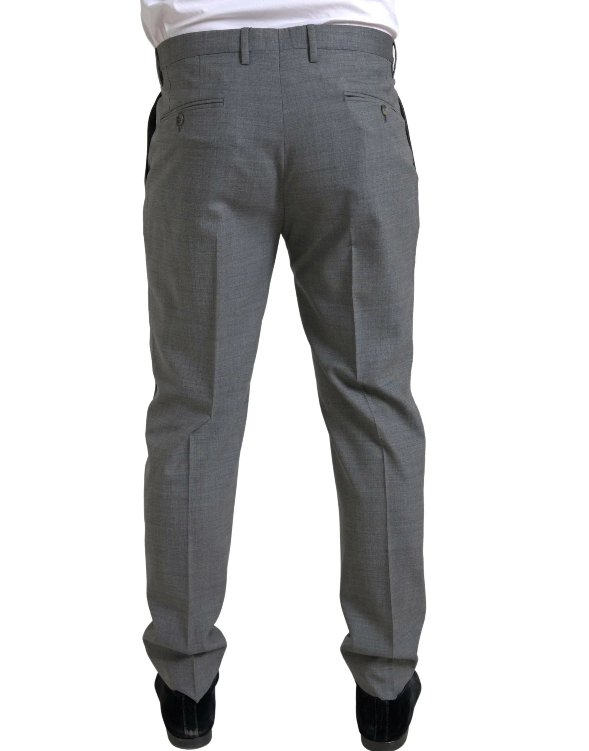 Dolce & Gabbana Gray Wool Chino Skinny Men Dress Trouser Pants - IT48 | M - Trousers