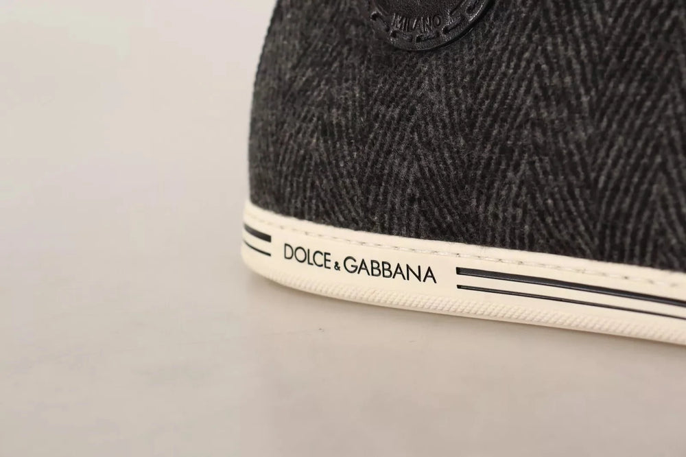 Dolce & Gabbana Gray Wool Cotton Casual High Top Sneakers - EU44/US11 - Sneakers