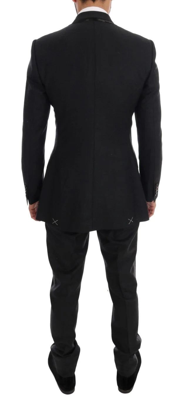 Dolce & Gabbana Gray Wool Double Breasted 3 Piece Suit - IT46 | S - Pant Suits