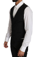 Dolce & Gabbana Gray Wool Double Breasted Waistcoat Vest - IT46 | S - Vests
