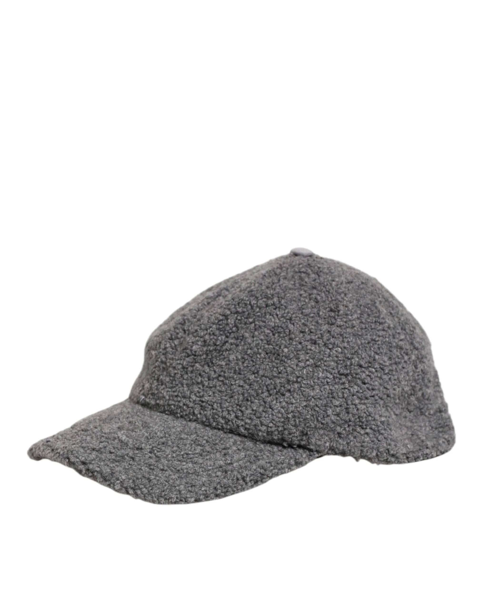 Dolce & Gabbana Gray Wool Fleece Rapper Men Baseball Capello Hat - 59 cm|L - Baseball Caps