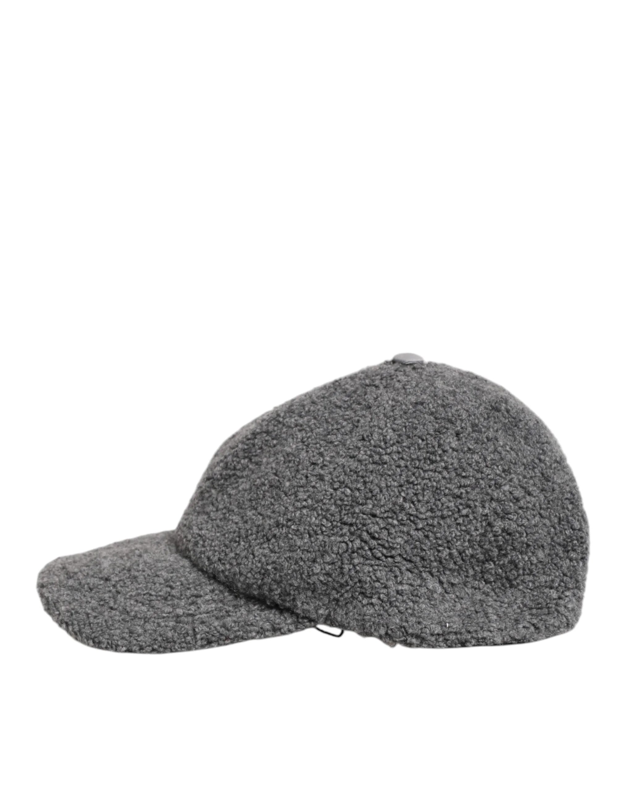 Dolce & Gabbana Gray Wool Fleece Rapper Men Baseball Capello Hat - 59 cm|L