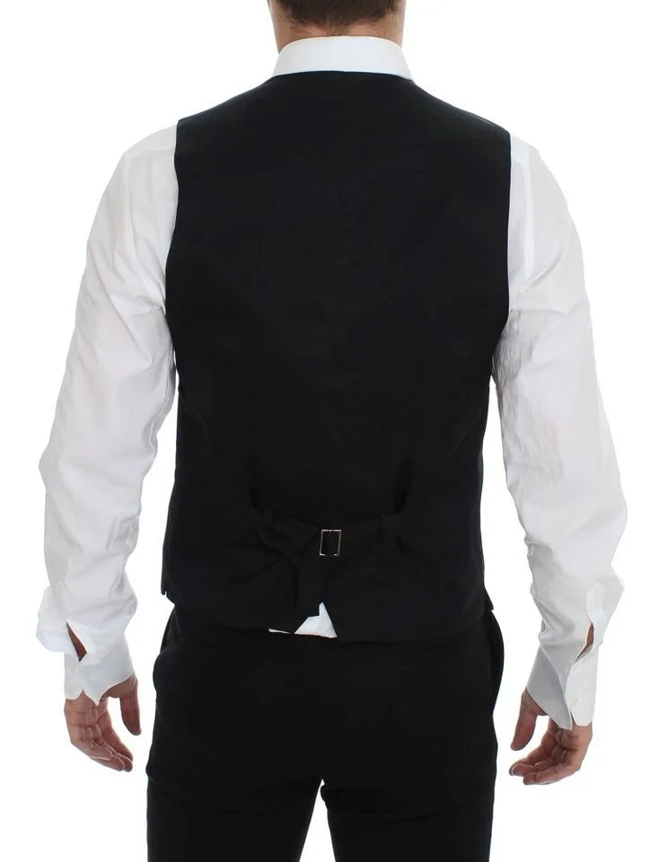Dolce & Gabbana Gray Wool Formal Dress Vest Gilet Weste - IT48 | M - Vests