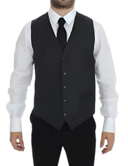 Dolce & Gabbana Gray Wool Formal Dress Vest Gilet Weste - IT48 | M - Vests
