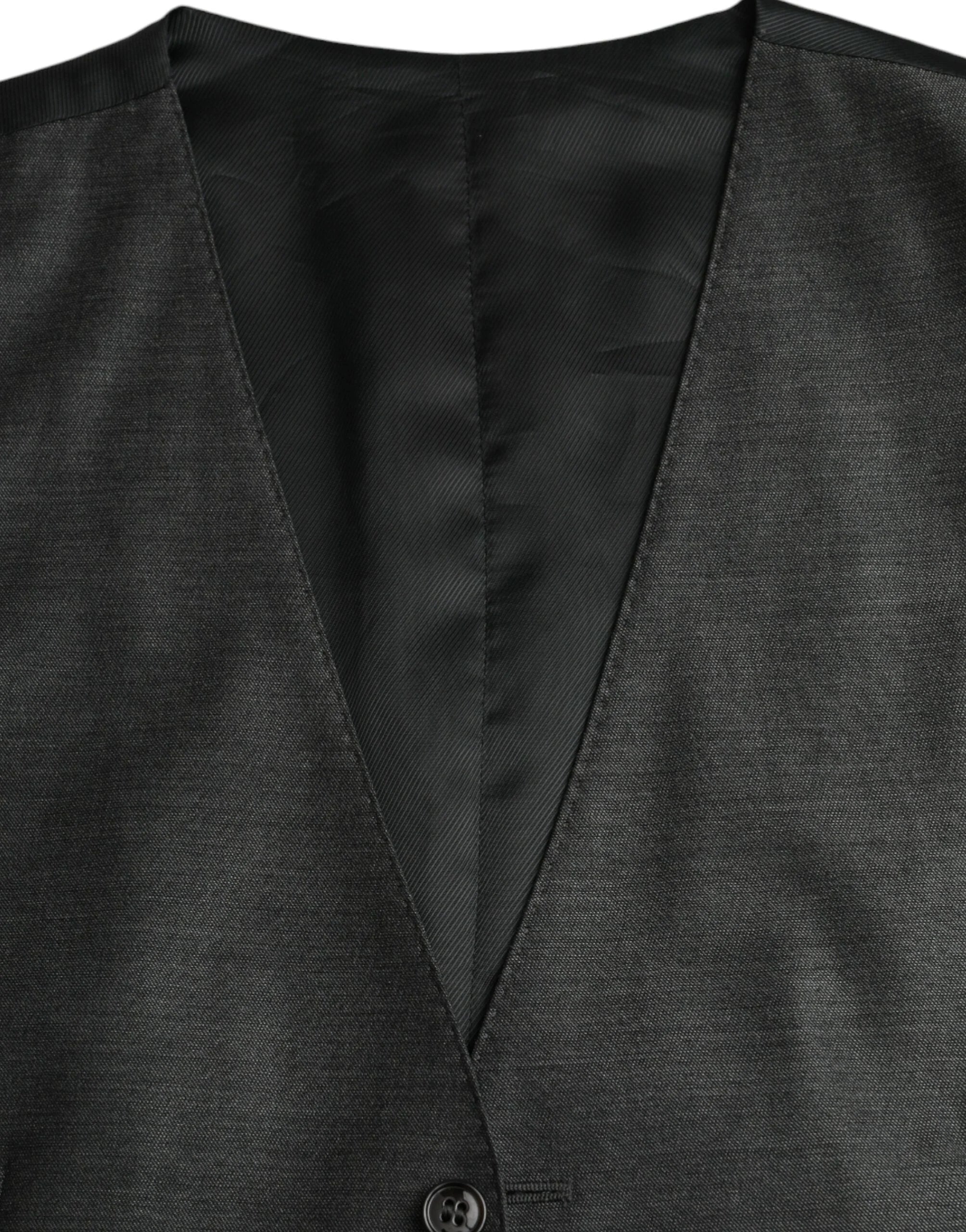 Dolce & Gabbana Szary Wełna Formal Dress Waistcoat Vest - IT48 | M