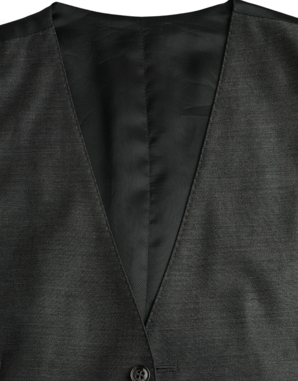 Dolce & Gabbana Szary Wełna Formal Dress Waistcoat Vest - IT48 | M