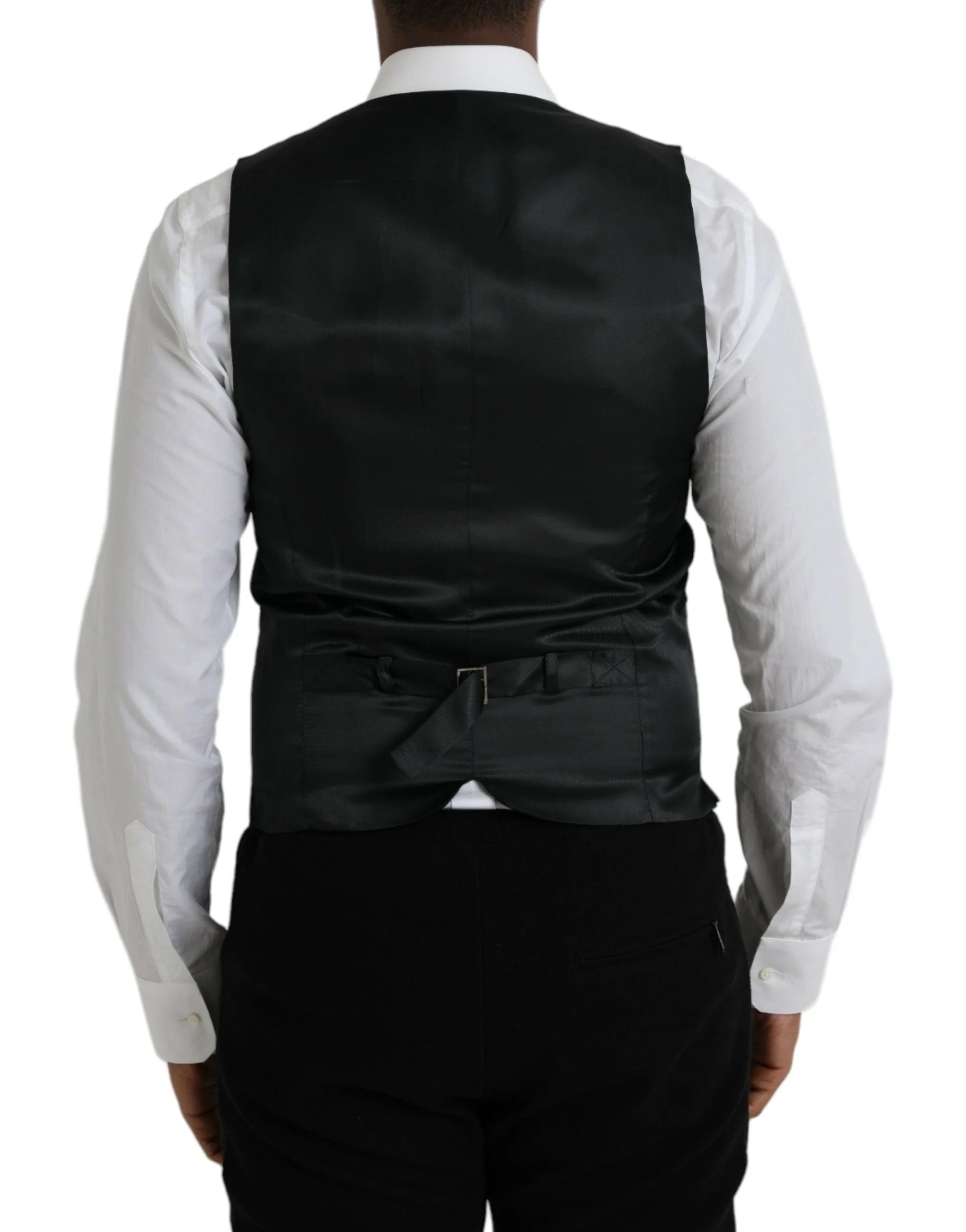 Dolce & Gabbana Szary Wełna Formal Dress Waistcoat Vest - IT48 | M