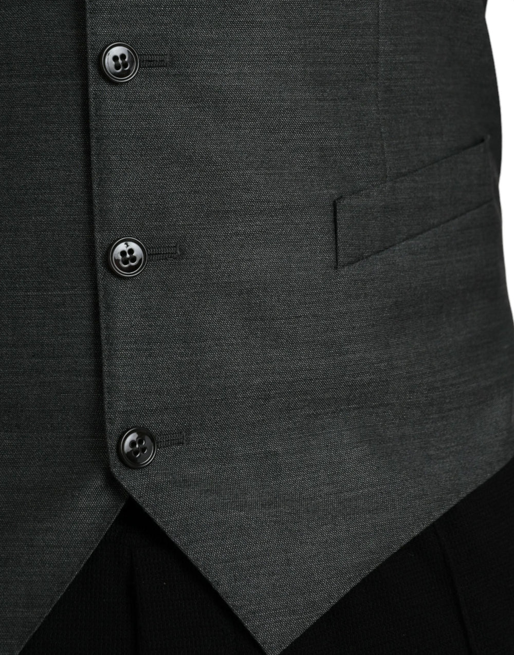 Dolce & Gabbana Szary Wełna Formal Dress Waistcoat Vest - IT48 | M