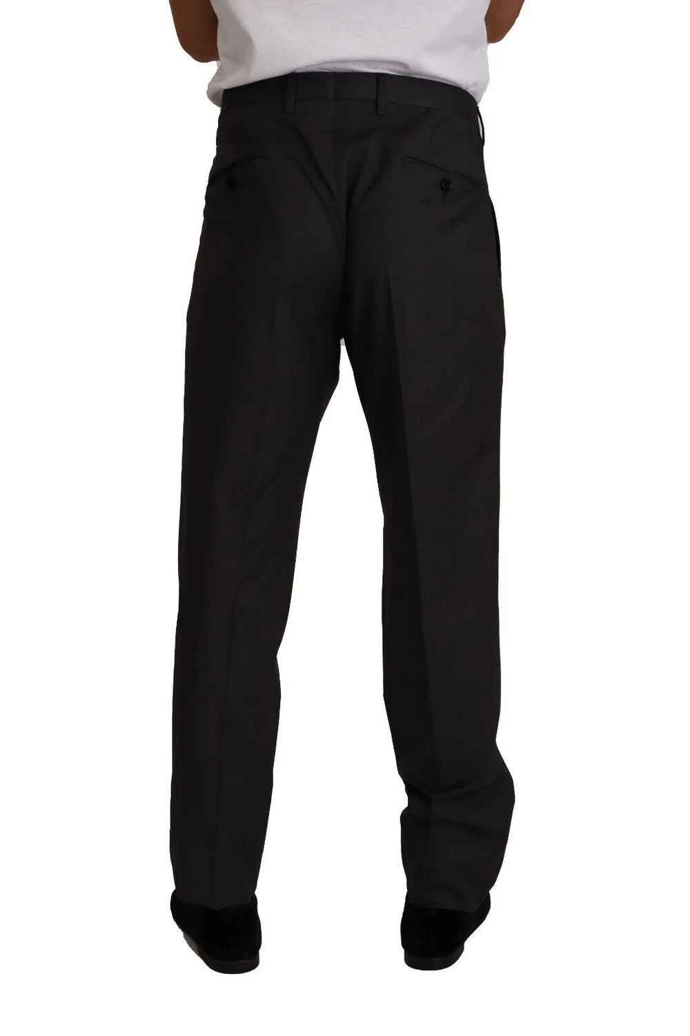 Dolce & Gabbana Gray Wool Formal Tuxedo Trouser Dress Pants - IT58 | XXL - Trousers
