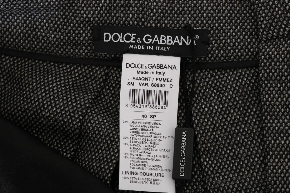 Dolce & Gabbana Gray Wool High Waist Mini Shorts - IT40|S - Short Trousers