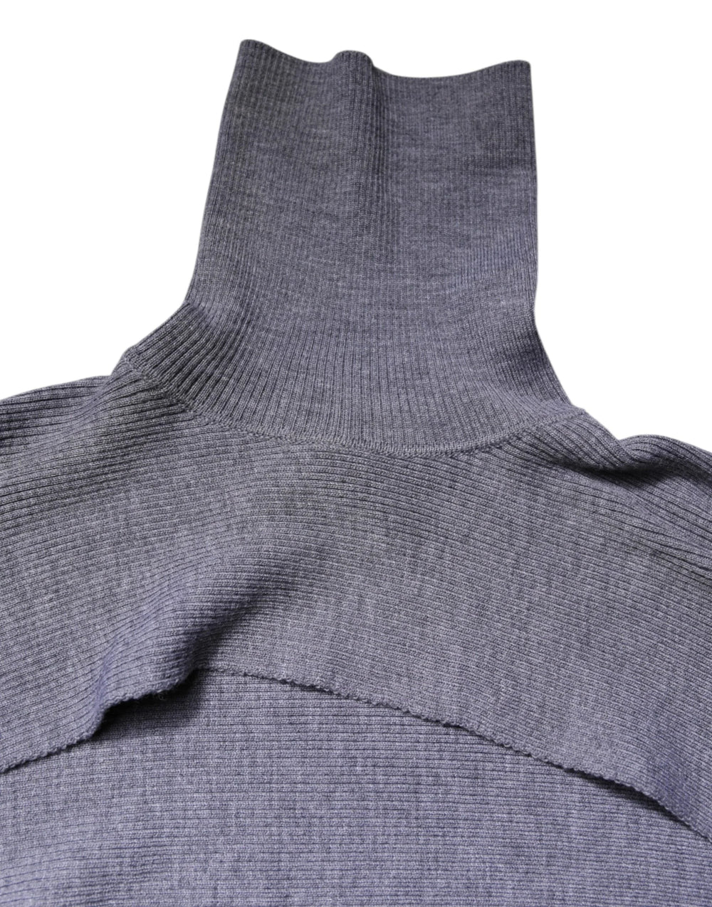 Dolce & Gabbana Gray Wool Knit Turtleneck Cropped Top Sweater - IT40|S - Sweaters