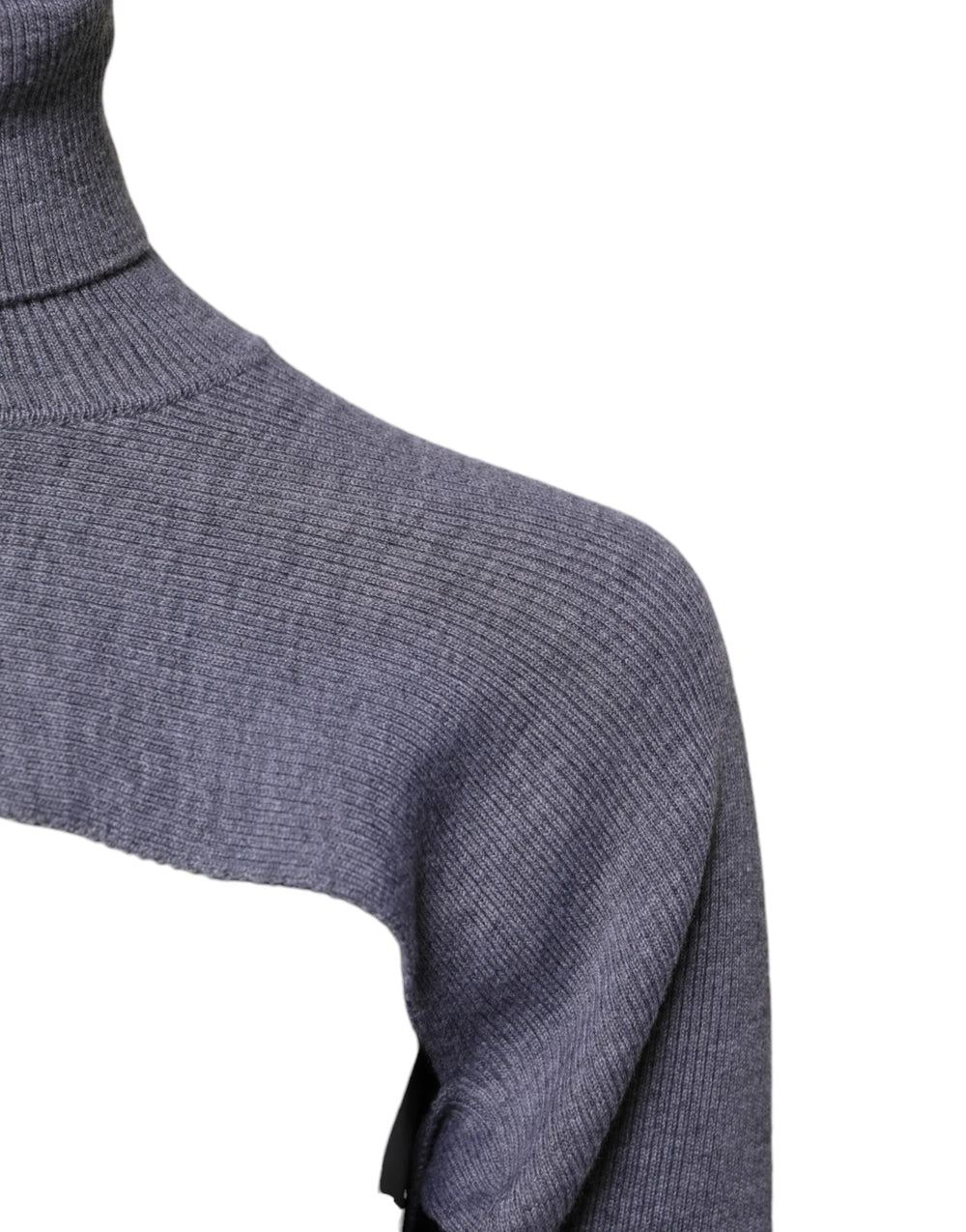 Dolce & Gabbana Gray Wool Knit Turtleneck Cropped Top Sweater - IT40|S - Sweaters