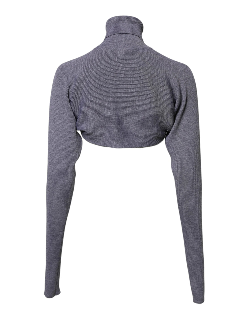 Dolce & Gabbana Gray Wool Knit Turtleneck Cropped Top Sweater - IT40|S - Sweaters