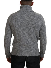 Dolce & Gabbana Gray Wool Knit Turtleneck Pullover Sweater - Sweaters