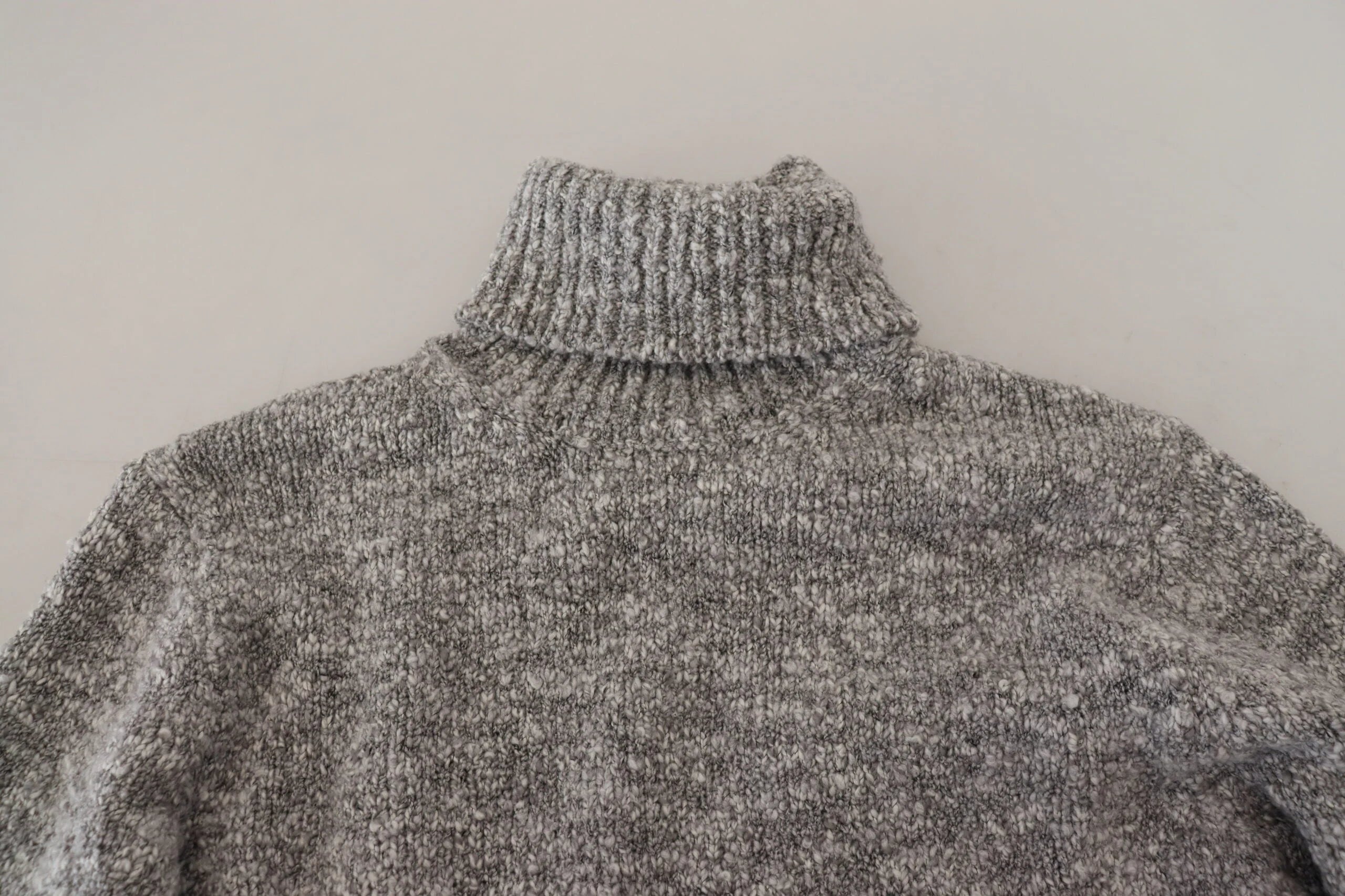 Dolce & Gabbana Gray Wool Knit Turtleneck Pullover Sweater - Sweaters