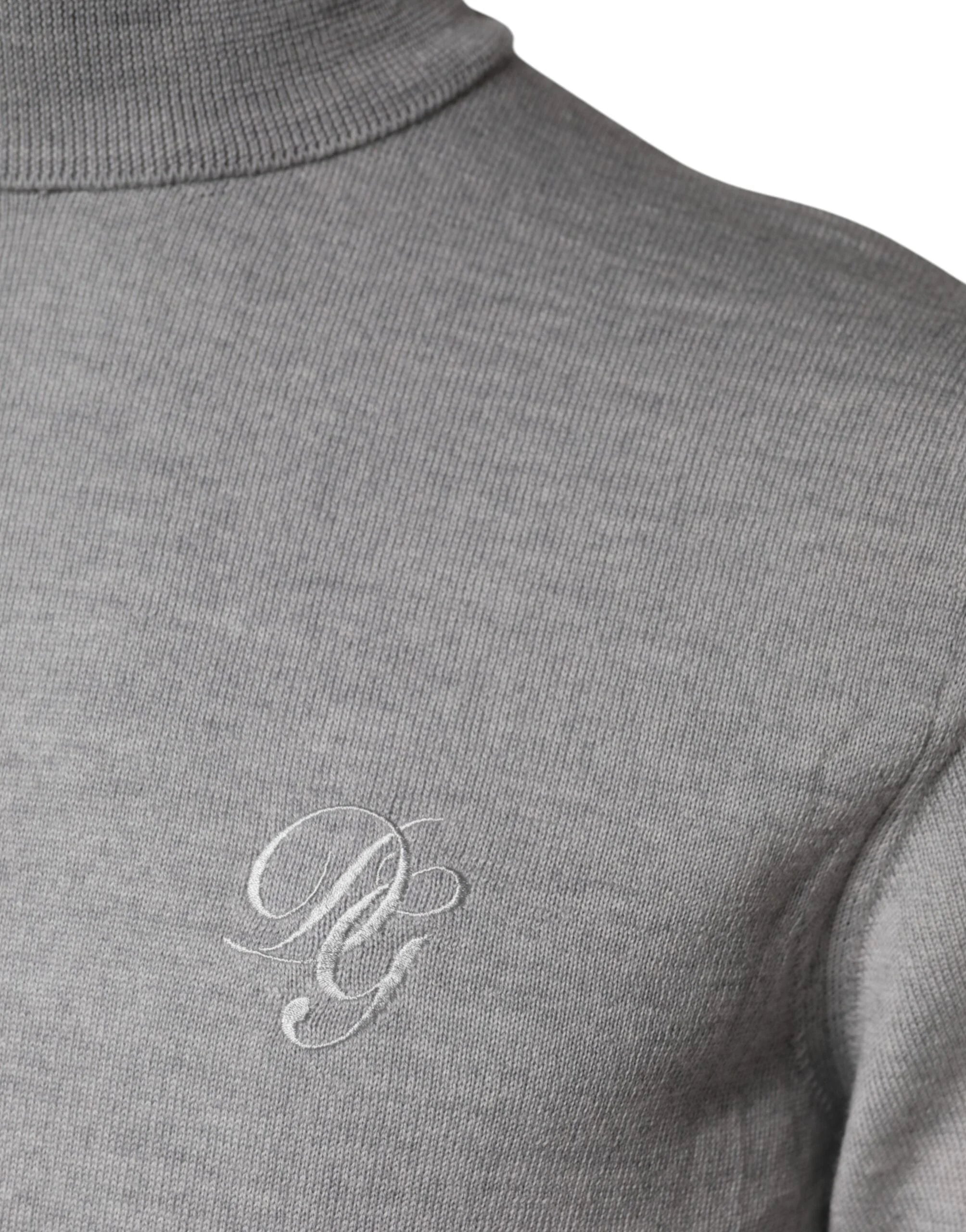 Dolce & Gabbana Gray Wool Knitted Men Pullover Sweater - IT48 | M - Sweaters