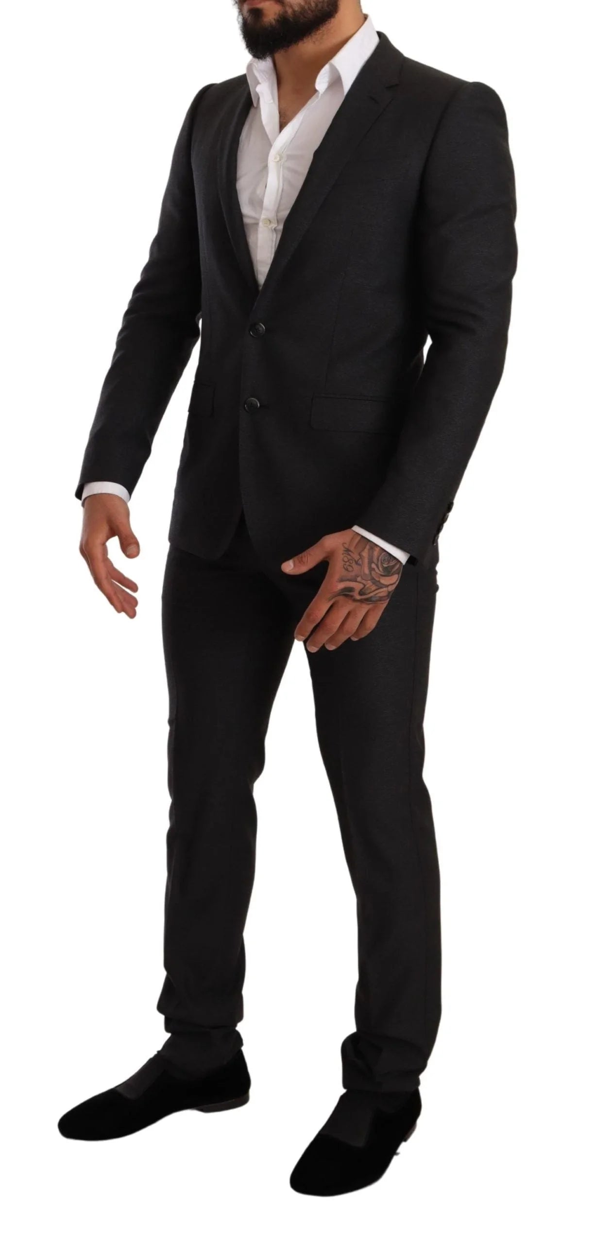 Dolce & Gabbana Gray Wool MARTINI Slim Fit Set Suit - IT44 | XS - Pant Suits