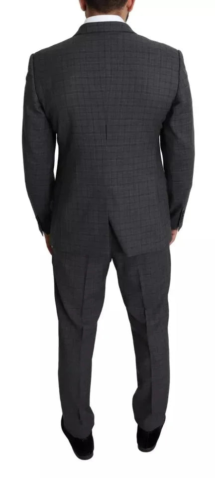 Dolce & Gabbana Gray Wool Men Formal 2 Piece MARTINI Suit - IT52 | XL - Tuxedos