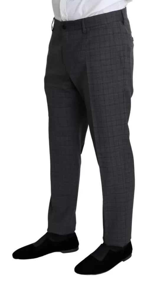 Dolce & Gabbana Gray Wool Men Formal 2 Piece MARTINI Suit - IT52 | XL - Tuxedos