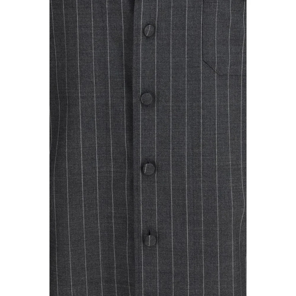 Dolce & Gabbana Gray Wool Oves Aries Dress Shirt