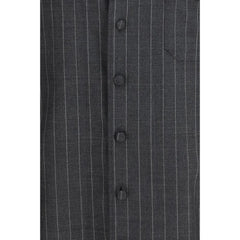 Dolce & Gabbana Gray Wool Oves Aries Dress Shirt
