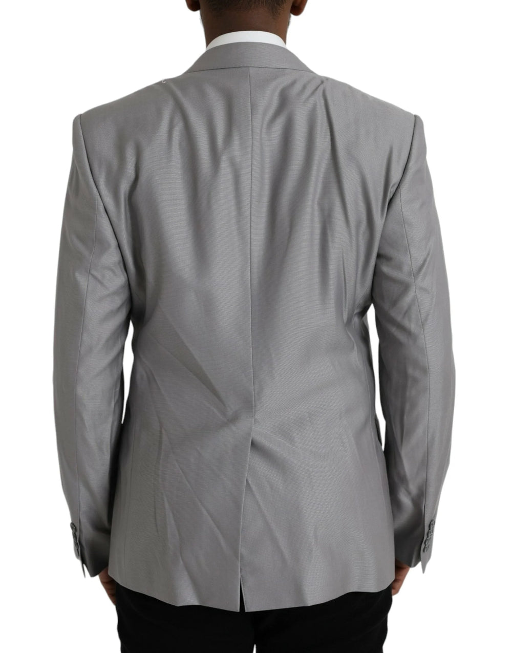 Dolce & Gabbana Gray Wool Peak Single Breasted Coat Blazer - IT52 | XL - Sport Jackets