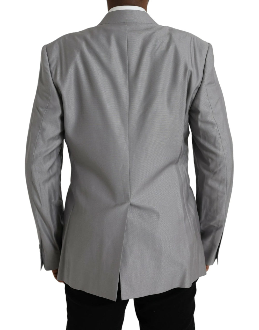 Dolce & Gabbana Gray Wool Peak Single Breasted Coat Blazer - IT54 | XL - Sport Jackets