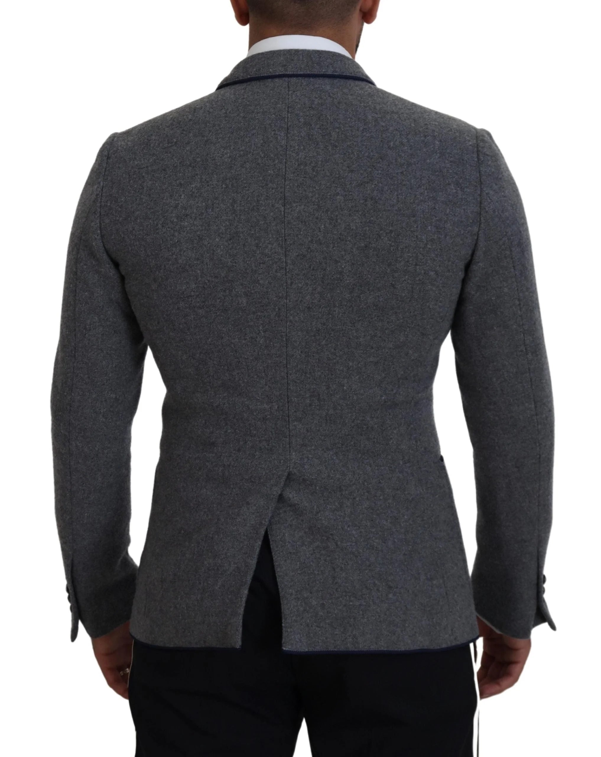 Dolce & Gabbana Gray Wool Roses Slim Fit Jacket Blazer - Sport Jackets
