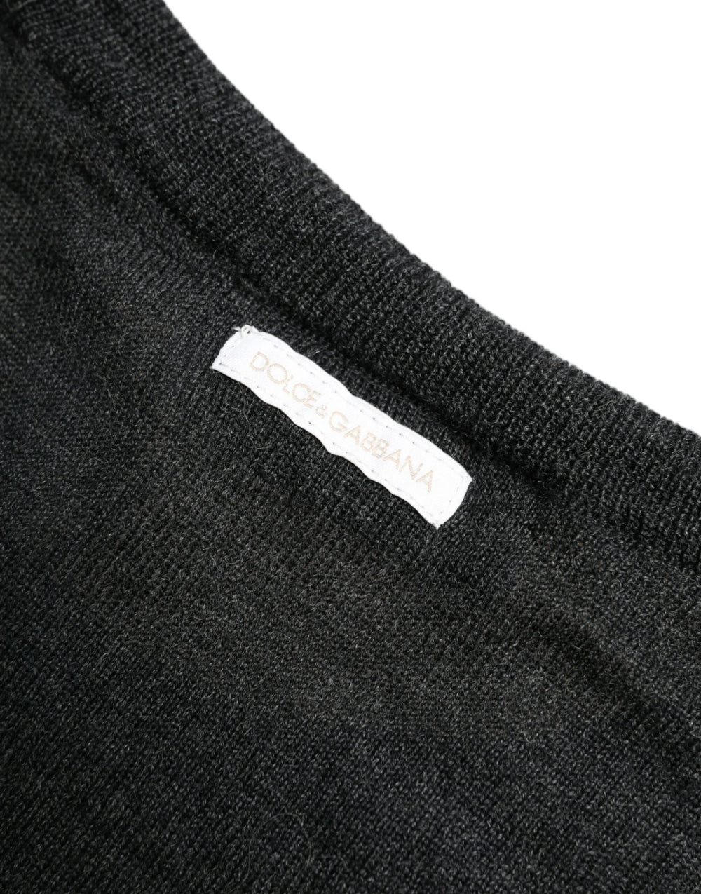 Dolce & Gabbana Gray Wool Round Neck Pullover Sweater - Sweaters