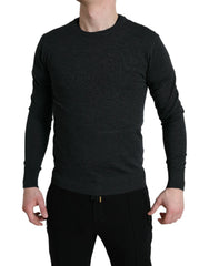 Dolce & Gabbana Gray Wool Round Neck Pullover Sweater - Sweaters
