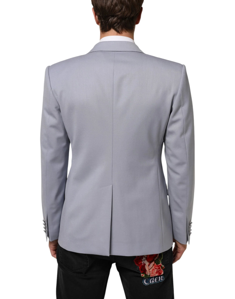 Dolce & Gabbana Gray Wool SICILIA 2 Buttons Men Suit Blazer - IT50 | L - Sport Jackets