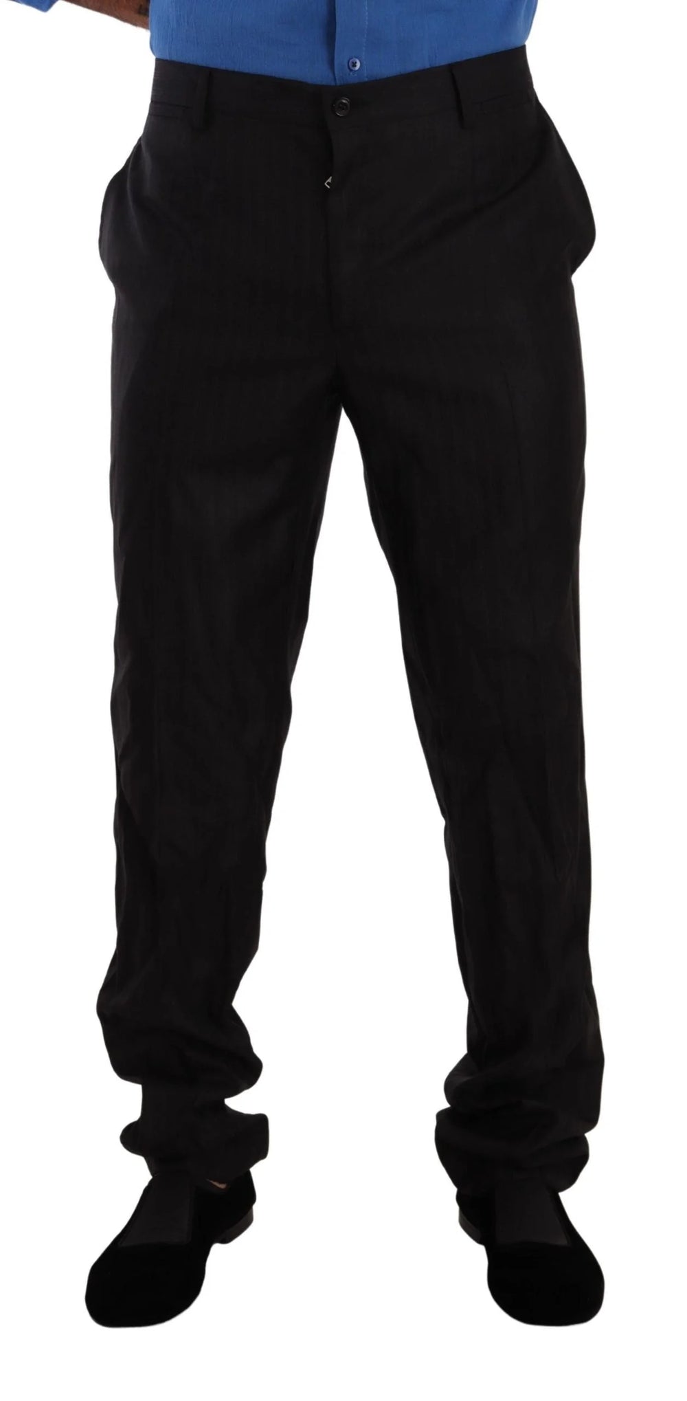 Dolce & Gabbana Gray Wool Silk Dress Trouser Dress Pants - IT54 | XL - Trousers