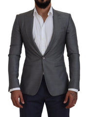 Dolce & Gabbana Gray Wool Silk Slim Fit Jacket Blazer - IT46 | S - Sport Jackets