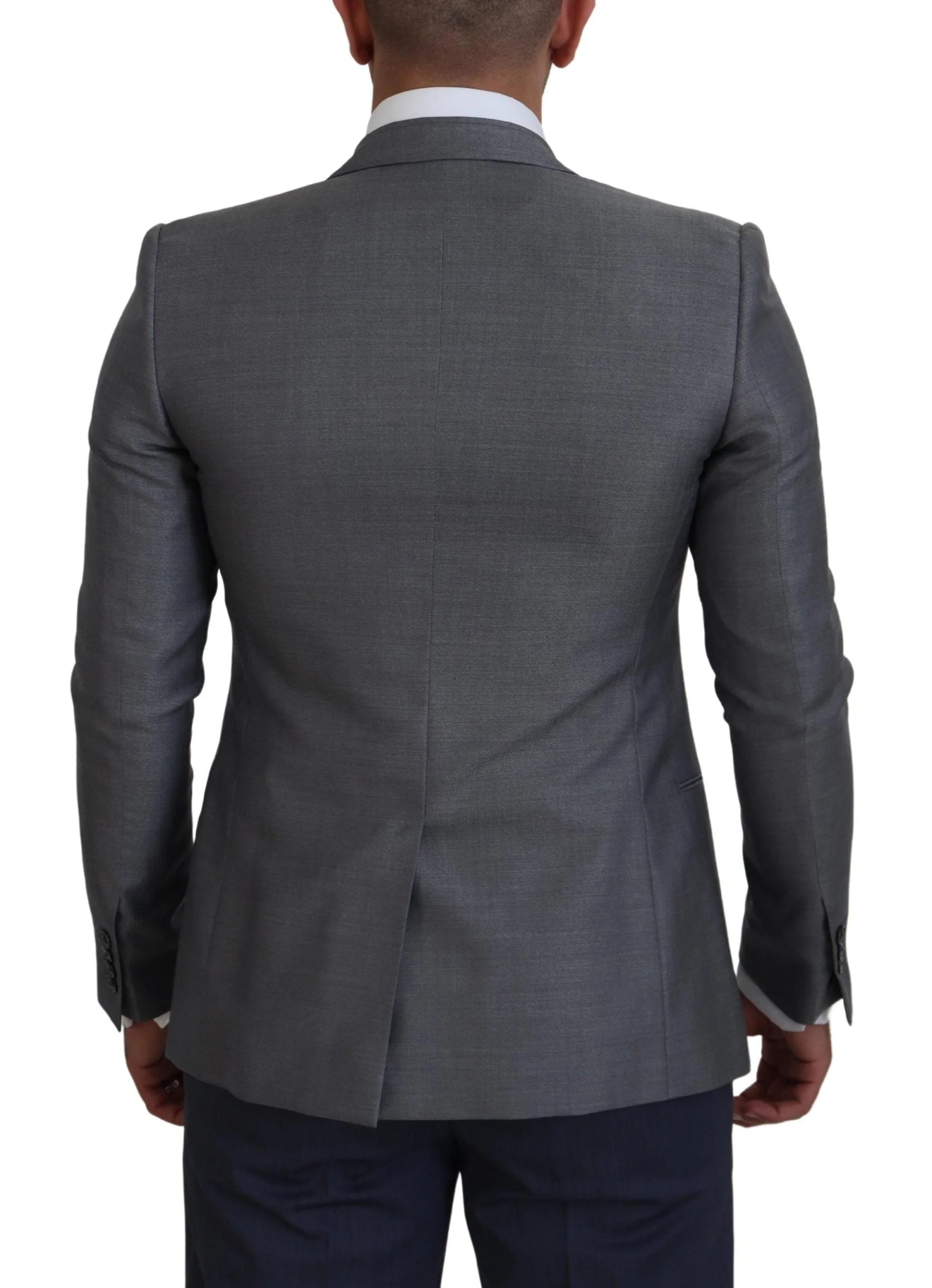Dolce & Gabbana Gray Wool Silk Slim Fit Jacket Blazer - IT46 | S - Sport Jackets