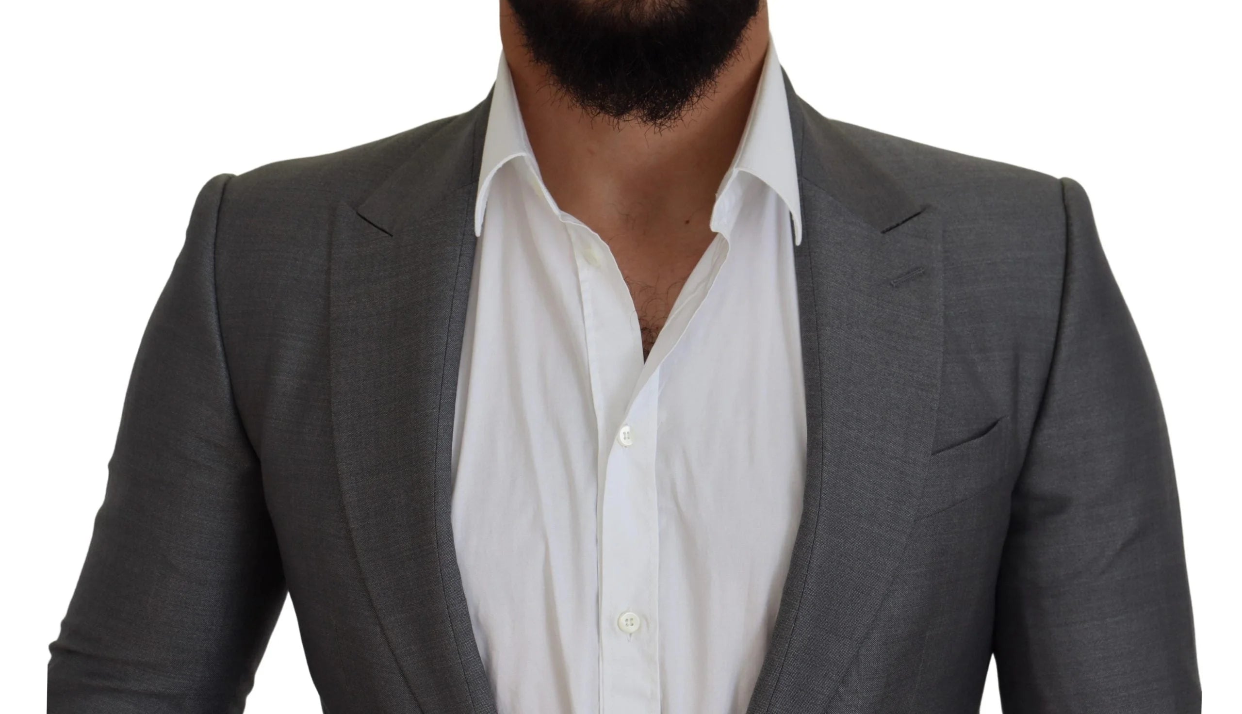 Dolce & Gabbana Gray Wool Silk Slim Fit Jacket Blazer - IT46 | S - Sport Jackets