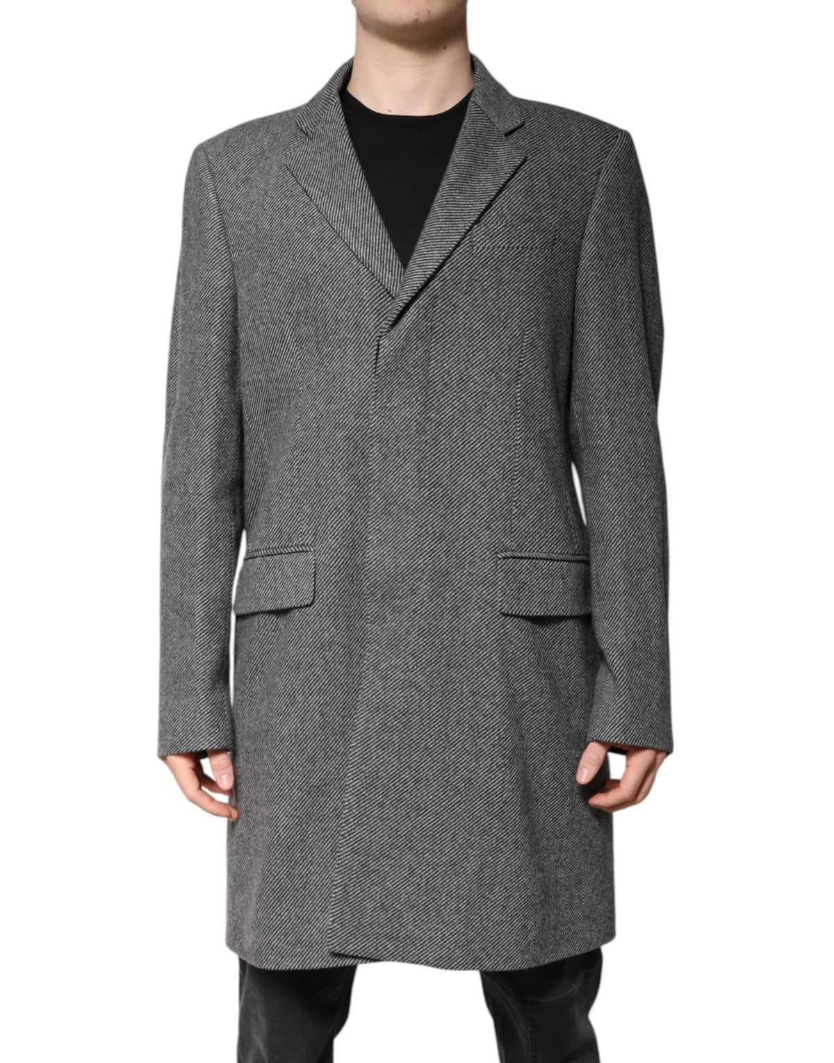 Dolce & Gabbana Gray Wool Single Breasted Trench Coat Jacket - IT52 | XL - Trench Coats
