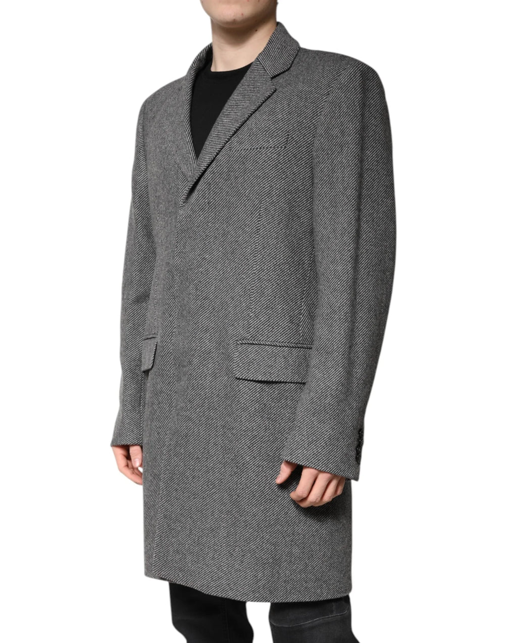 Dolce & Gabbana Gray Wool Single Breasted Trench Coat Jacket - IT52 | XL - Trench Coats