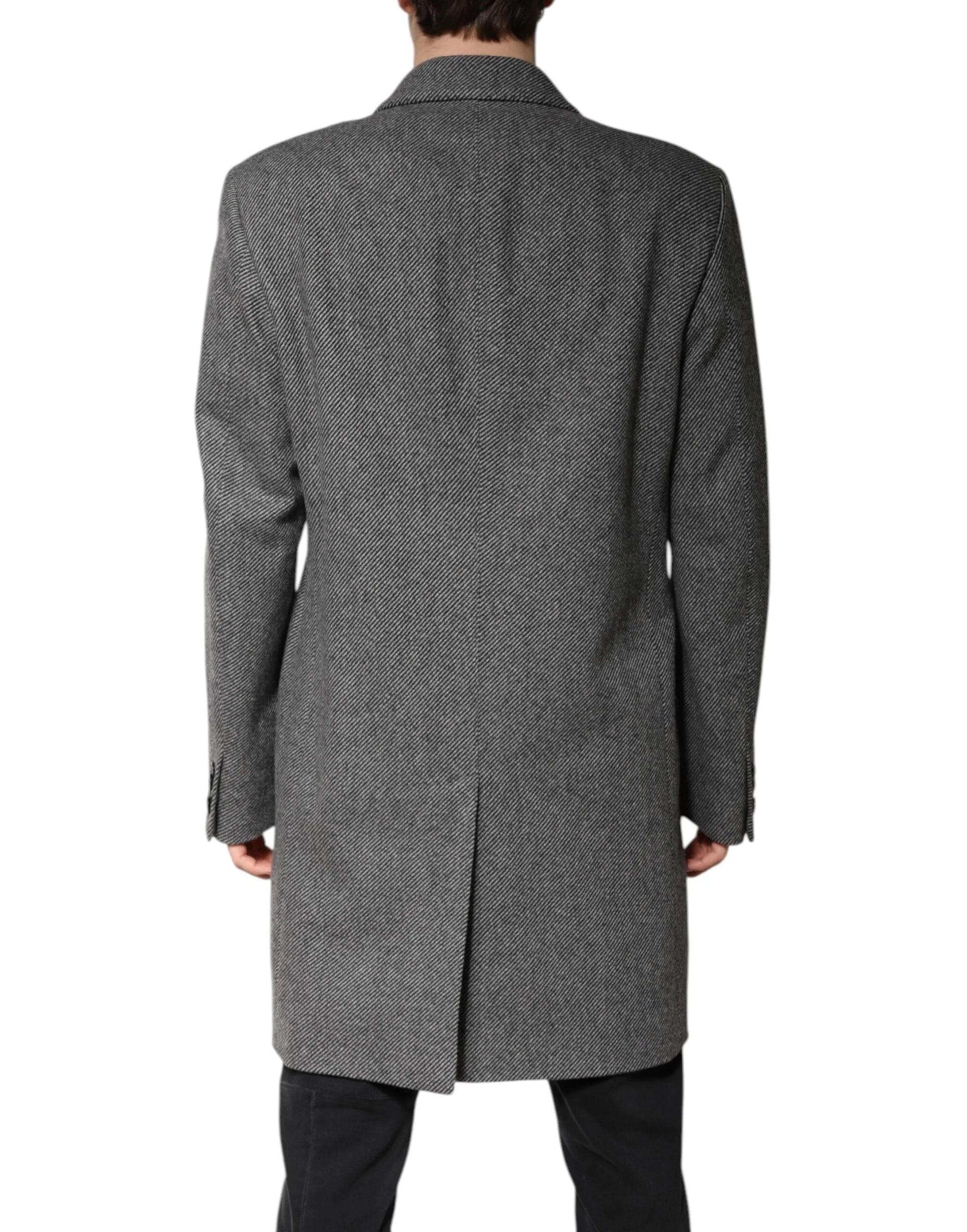 Dolce & Gabbana Gray Wool Single Breasted Trench Coat Jacket - IT52 | XL - Trench Coats