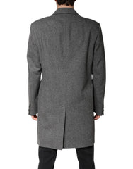 Dolce & Gabbana Gray Wool Single Breasted Trench Coat Jacket - IT52 | XL - Trench Coats