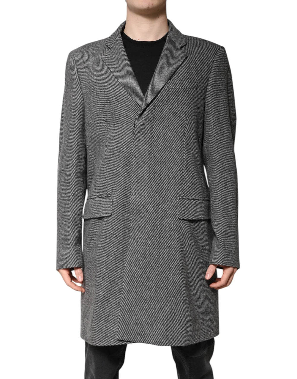 Dolce & Gabbana Gray Wool Single Breasted Trench Coat Jacket - IT52 | XL - Trench Coats