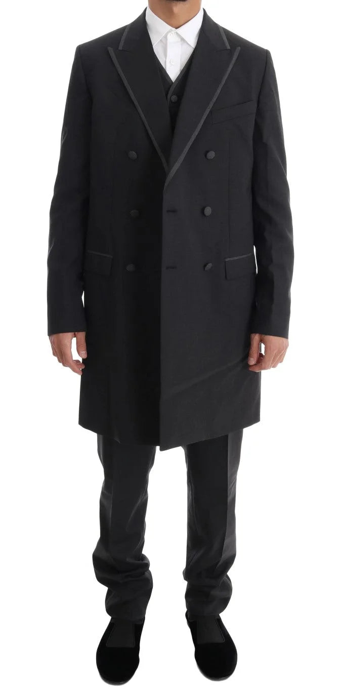 Dolce & Gabbana Gray Wool Stretch 3 Piece Two Button Suit - IT48 | M - Pant Suits