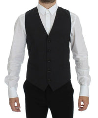 Dolce & Gabbana Gray Wool Stretch Dress Blazer Vest - IT50 | L - Vests
