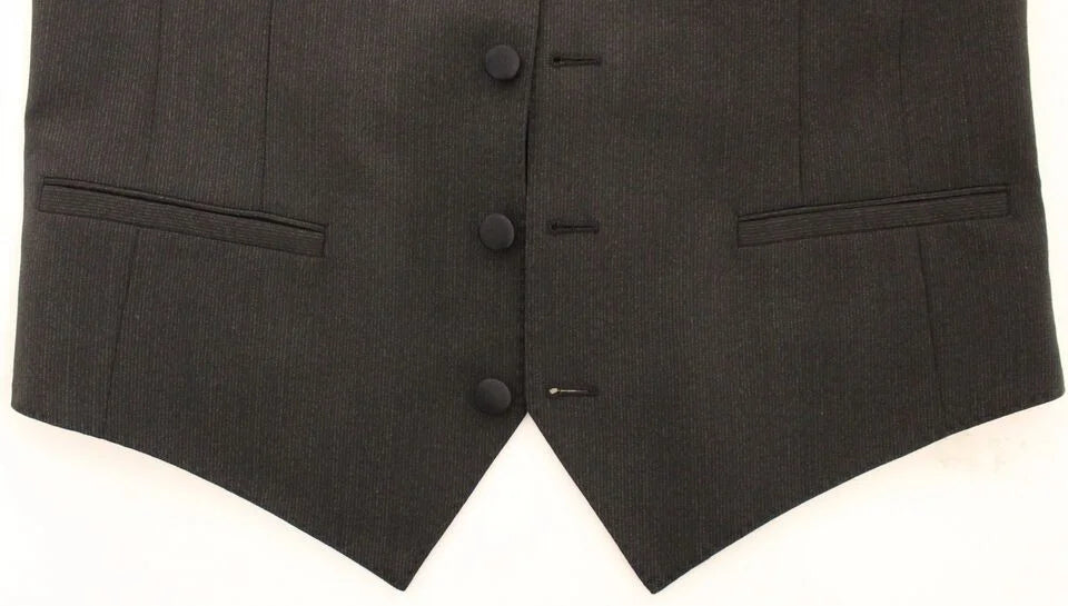 Dolce & Gabbana Gray Wool Stretch Dress Vest Jacket Blazer - IT48 | M - Vests