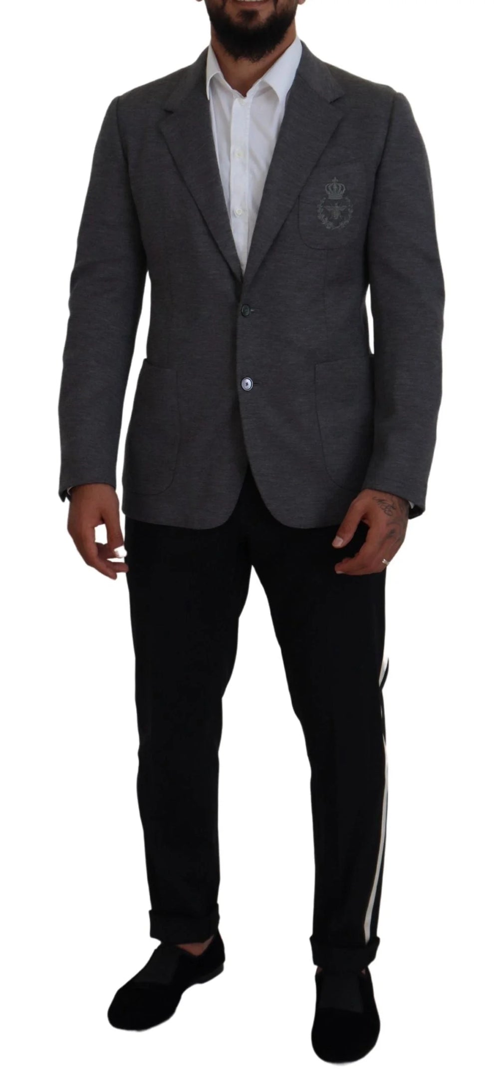 Dolce & Gabbana Gray Wool Stretch Slim Fit Jacket Blazer - IT44 | XS - Sport Jackets