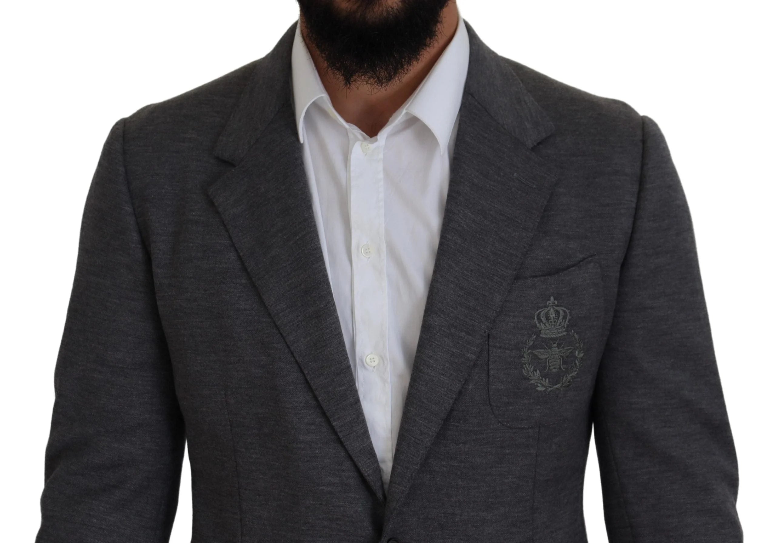 Dolce & Gabbana Gray Wool Stretch Slim Fit Jacket Blazer - IT44 | XS - Sport Jackets