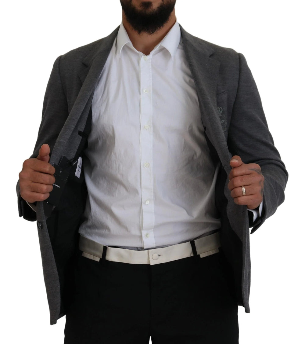Dolce & Gabbana Gray Wool Stretch Slim Fit Jacket Blazer - IT44 | XS - Sport Jackets