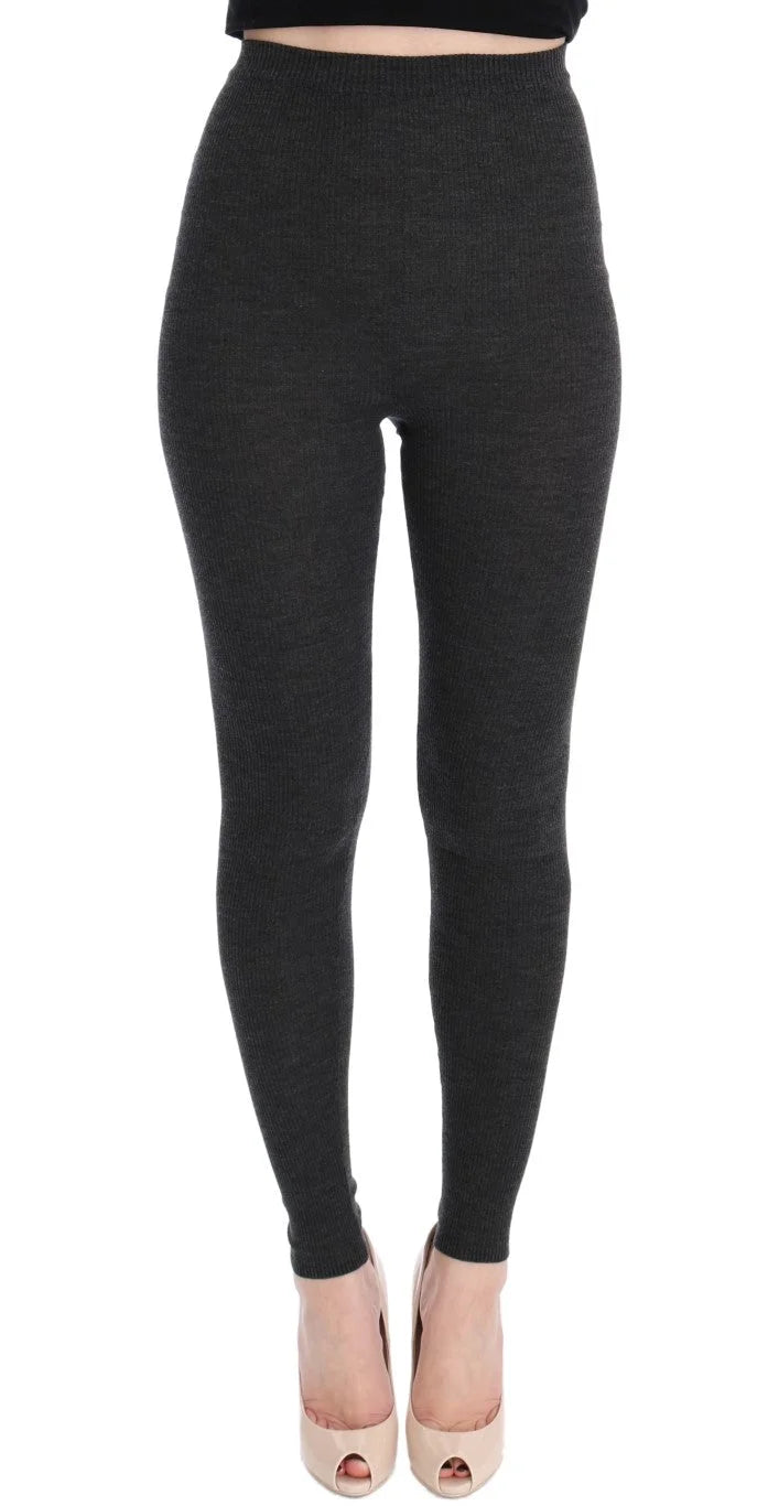 Dolce & Gabbana Gray Wool Stretch Tights - IT40|S - Leggings