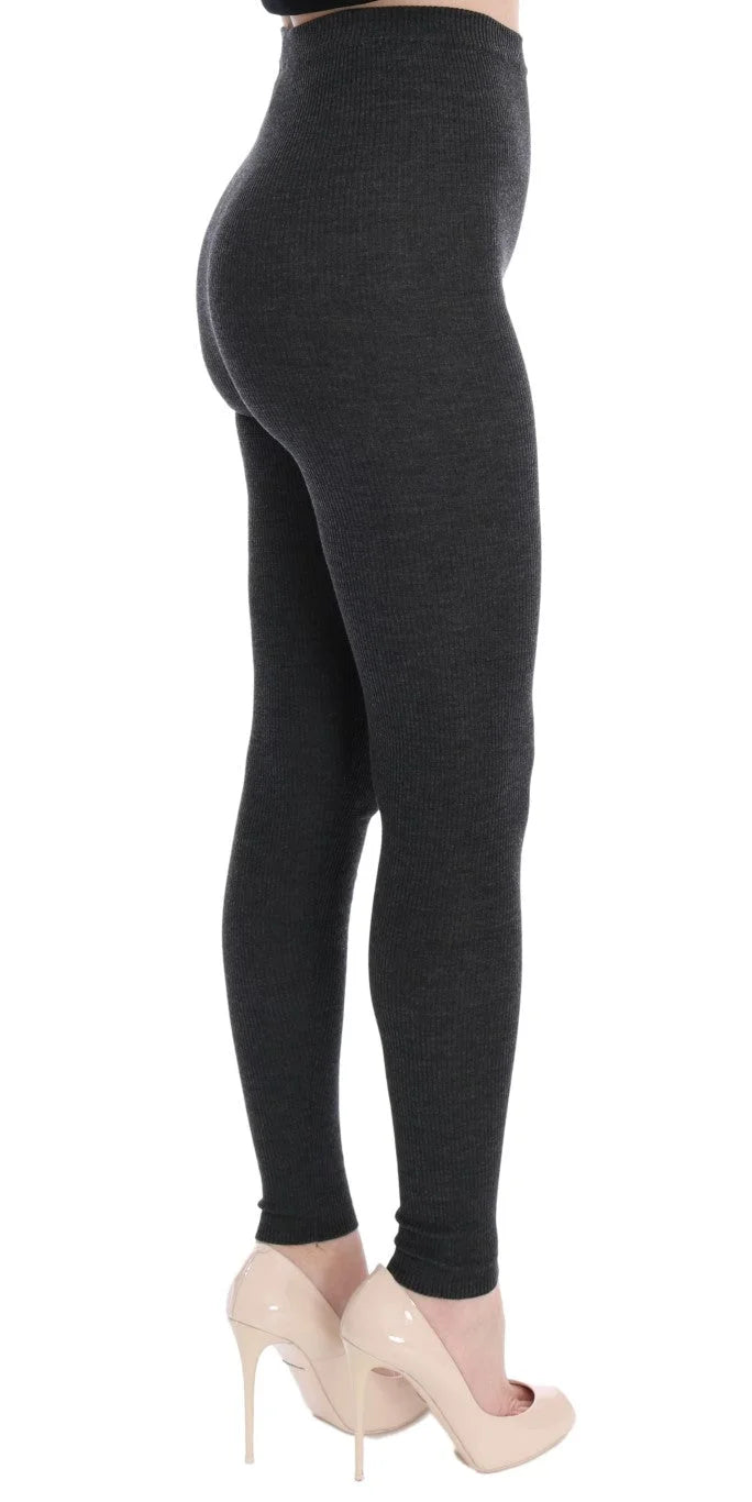Dolce & Gabbana Gray Wool Stretch Tights - IT40|S - Leggings